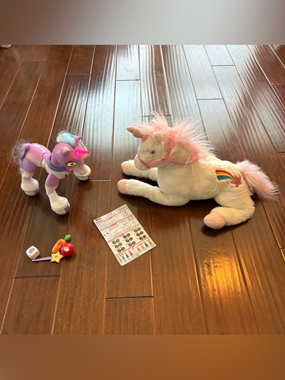 Lot / Set - Enchanted Robotic Light Up Walking Dancing Unicorn & Plush Unicorn